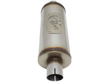 AFE aFe MACH Force-Xp 409 SS Muffler 2-1/2in Center/Center 14in L X 6in Dia - Round Body 49M00007