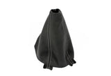 BFI Audi A4 B6/B7 Manual Shift Boot - Black Leather - Green Stitch | 5234-8E-508