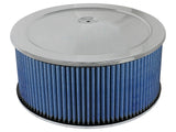 aFe MagnumFLOW Air Filters Round Racing P5R A/F Chrome Assy 14x6: Blk/Blue E/M | 18-21404