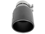 aFe MACH Force-Xp 3in 304 SS Metallic Black Exhaust Tip 3in In x 4-1/2in Out x 9in L Clamp-On Right | 49T30451-B091