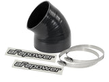 aFe Magnum FORCE CAI Univ. Silicone (4.125in to 3.5in ID / 49 Deg.) Elbow Reducing Coupler - Black | 59-00085