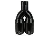 AFE MACH Force-Xp 409 Stainless Steel Clamp-on Exhaust Tip 2.5in Inlet 3.5in Outlet - Black 49T25374-B12
