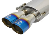 aFe Takeda 16-17 Lexus RC 200T 2.0L (t) 2in. SS Axle-Back Exhaust System w/Polished Blue Tips | 49-36037-L