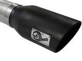 AFE aFe Atlas 5in DPF-Back Aluminized Steel Exh Sys Ford Diesel Trucks 11-14 v8-6.7L td wrinkled blk tip 49-03055-B
