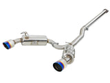 AFE aFe Takeda 3in. to 2.5in. 304 SS C/B Exhaust 08-15 Mitsubishi EVO I4-2.0L (t) - Blue Flamed Tips 49-36701-L