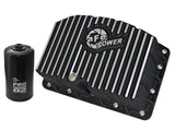 AFE AFE Pro Series Engine Oil Pan Black w/Machined Fins; 11-16 Ford Powerstroke V8-6.7L (td) 46-70322