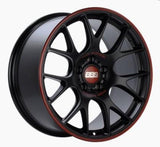 BBS 5x112 / 19x9.5 et45 / cb73.1 BBS CH-R Nurburgring Edition 19" 5x112 Satin Black w/ Red Lip CH123NE