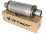 AFE aFe MACH Force-Xp 409 SS Muffler 3in Center/Center 14in L x 6in Dia - Round Body 49M00012