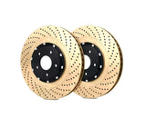 Stoptech 2 Piece Aero Brake Rotor and Hat Pair, Front Drilled Zinc Coated - Audi / B7 / RS4 | 81.113.9941