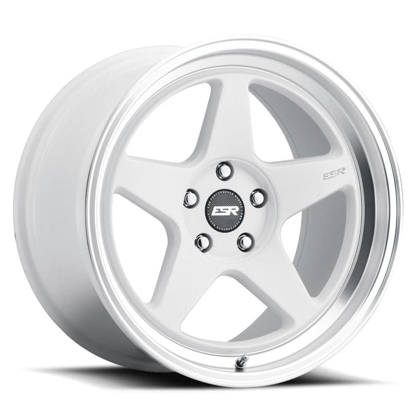 ESR Wheels 18x8.5 / 5x100 et30 / cb72.6 ESR Wheels CR5 18" 5x100 White W/ Machined Lip 88550030-CR5WHT-ML