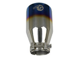 AFE aFe Mach Force XP 304 Stainless Steel Clamp-On Exhaust Tip 2.5in Inlet / 4in Outlet - Blue Flame 49T25404-L071