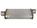 aFe MACHForce XP SS Muffler 3in Center Inlet / 3in Offset Outlet 18in L x 9in W x4in H Body | 49M00020