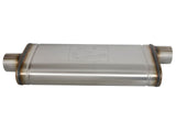 aFe MACHForce XP SS Muffler 3in Center Inlet / 3in Offset Outlet 22in L x 9in W x4in H Body | 49M00017