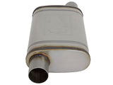 aFe MACH Force-Xp 409 SS Muffler 2.5in Offset Inlet/2.5in Offset Outlet 14in L x 9in W x 4in H Body | 49M00028