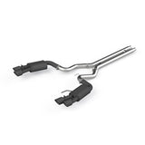 MBRP 18-19 Ford Mustang GT 5.0 3in Dual Split Rear Cat Back w/ Quad 4in Dual Wall Tips- Black Coated | S7205BLK