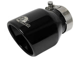 aFe MACH Force-Xp 409 SS Clamp-On Exhaust Tip 2.5in. Inlet / 4in. Outlet / 6in. L - Black | 49T25404-B06