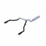 MBRP 19-20 Ford Ranger 2.3L 3in Dual Split Rear Outlet 4in OD Tips Black Coated Cat Back Exhaust | S5223BLK