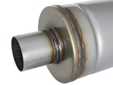 AFE aFe MACH Force-Xp 409 SS Muffler 2.5in Center/Center 18in L x 6in Dia - Round Body 49M00021