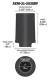 AEM AEM 3 inch x 8 inch DryFlow Air Filter 21-2038BF