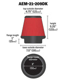 AEM AEM 6 inch x 5 inch DryFlow Conical Air Filter 21-209DK