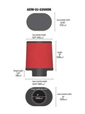 AEM AEM 4.00 inch Dryflow Air Filter Oval 9.00 inch Element 21-2259DK