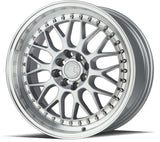 Aodhan 17x8 et35 / 4x100 / 4x114.3 / cb73.1 Aodhan AH02 17" 4x100/114.3 Silver w/ Machined Lip AH0217804100114335SML