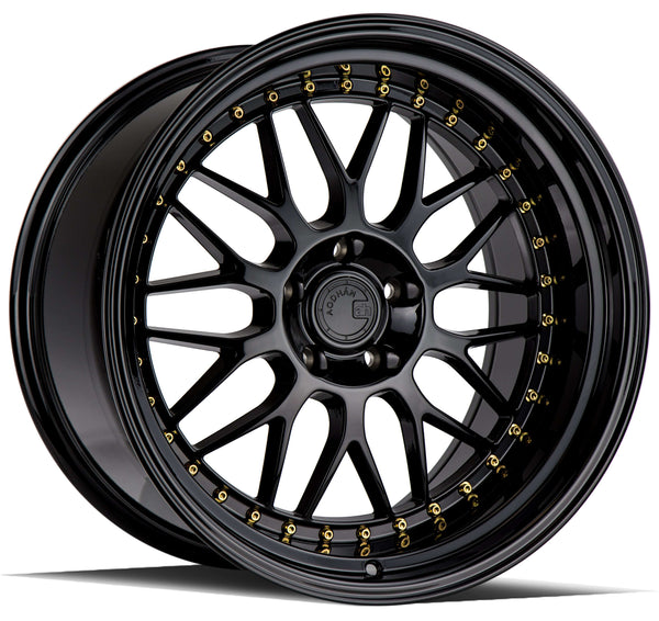 Aodhan Aodhan AH02 18" 5x114.3 Gloss Black (Gold Rivet)