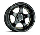 Aodhan 15x8 et20 / 4x100 / 4x114.3 / cb73.1 Aodhan AH03 15" 4x100/114.3 Full Gloss Black (Gold Rivet) AH0315804100114320FB
