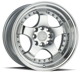 Aodhan 15x8 et20 / 4x100 / 4x114.3 / cb73.1 Aodhan AH03 15" 4x100/114.3 Silver Machined Face And Lip AH0315804100114320SMF