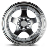 Aodhan 15x8 et20 / 4x100 / 4x114.3 / cb73.1 Aodhan AH03 15" 4x100/114.3 Silver Machined Face And Lip AH0315804100114320SMF