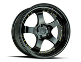 Aodhan 18x10.5 et25 / 5x114.3 / cb73.1 Aodhan AH03 18" 5x114.3 Full Gloss Black (Gold Rivet) AH03181055114325FB