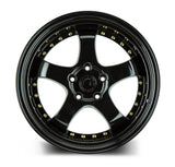 Aodhan Aodhan AH03 18" 5x114.3 Full Gloss Black (Gold Rivet)