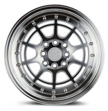 Aodhan 15x8 et20 / 4x100 / 4x114.3 / cb73.1 Aodhan AH04 15" 4x100/114.3 Silver Machined Face And Lip AH0415804100114320SML