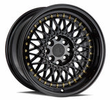 Aodhan 15x8 et20 / 4x100 / 4x114.3 / cb73.1 Aodhan AH05 15" 4x100/114.3 Full Gloss Black (Gold Rivet) AH0515804100114320FB