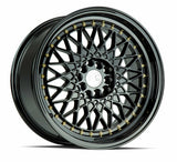 Aodhan 17x9 et25 / 5x100 / 5x114.3 / cb73.1 Aodhan AH05 17" 5x100/114.3 Full Gloss Black (Gold Rivet) AH0517905100114325FB