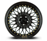 Aodhan Aodhan AH05 18" 5x114.3 Full Gloss Black (Gold Rivet)