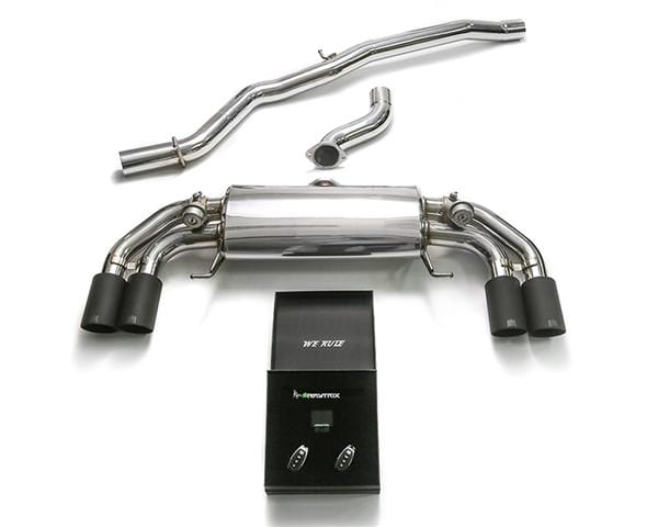 Armytrix Stainless Steel Valvetronic Catback Exhaust System Quad Carbon Tips Audi S1 8X 2.0L Turbo 15+ | AU8XS-QC11