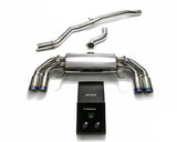 Armytrix Stainless Steel Valvetronic Catback Exhaust System Quad Blue Coated Silver Tips Audi S1 8X 2.0L Turbo 15+ | AU8XS-QS11B