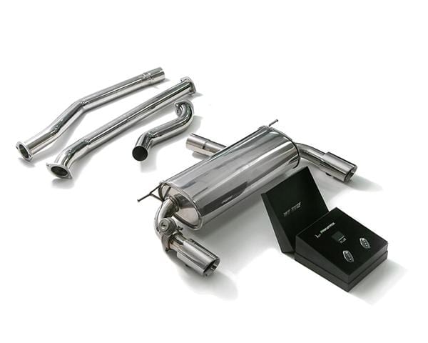 Armytrix Stainless Steel Valvetronic Catback Exhaust System Dual Chrome Silver Tips BMW 340i | 440i F3x 17+ | BF33B-DS11C