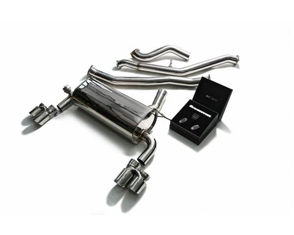 Armytrix Stainless Steel Valvetronic Catback Exhaust System Quad Chrome Silver Tips 3-Series | 4-Series F3x 12-15 | BMF32-QS42C