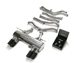 Armytrix Stainless Steel Valvetronic Catback Exhaust System Quad Matte Black Tips BMW M3 | M4 F8x 15+ | BMF8M-QS11M