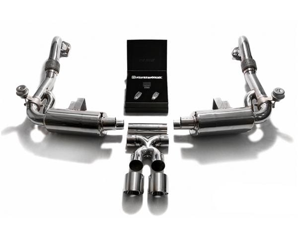 Armytrix Stainless Steel Valvetronic Exhaust System Dual Chrome Silver Tips Porsche 718 Boxster | Cayman 17-18 | P82T1-DS24C