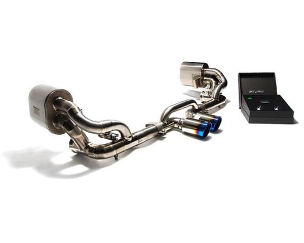 Armytrix Titanium Valvetronic Exhaust System Dual Matte Black Tips Porsche 991 GT3 | GT3RS 14-17 | P91G3-DT18M