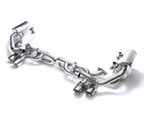 Armytrix Stainless Steel Valvetronic Exhaust System Quad Chrome Silver Tips Porsche 991 Carrera | S 12-16 | P91N1-QS27C