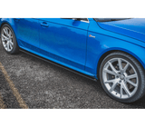 Maxton Design Gloss Black Maxton Design Side Skirts Diffusers Audi S4 / A4 / A4 S-Line B8 / B8 Face Lift AU-A4-B8-SD1G