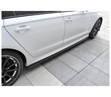 Maxton Design Gloss Black Maxton Design Side Skirts Diffusers Audi  2015+ S6 / 2014+ A6 S-Line C7 Face Lift AU-A6-C7F-SLINE-SD1G