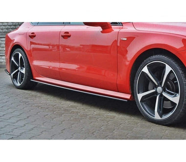 Maxton Design Gloss Black Maxton Design Side Skirts Diffusers Audi 2014-2017 S7 / A7 S-Line C7 Face Lift AU-A7-1F-SLINE-SD1G