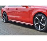 Maxton Design Gloss Black Maxton Design Side Skirts Diffusers Audi 2014-2017 S7 / A7 S-Line C7 Face Lift AU-A7-1F-SLINE-SD1G