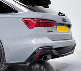 Maxton Design Textured Black Maxton Design Central Rear Splitter Audi RS6 C8 AU-RS6-C8-RD1T