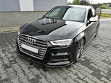 Maxton Design Gloss Black Maxton Design Front Splitter V.2 Audi 2017+ Face Lift S3 / A3 S-Line 8v AU-S3-3F-FD2G